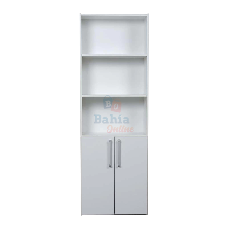 Biblioteca 2 puertas 5 espacios blanco